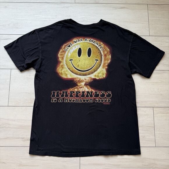 VTG 7.62 Design Black T-Shirt XL Happiness is a Mushroom Cloud War Shirt Bomb - Picture 8 of 11